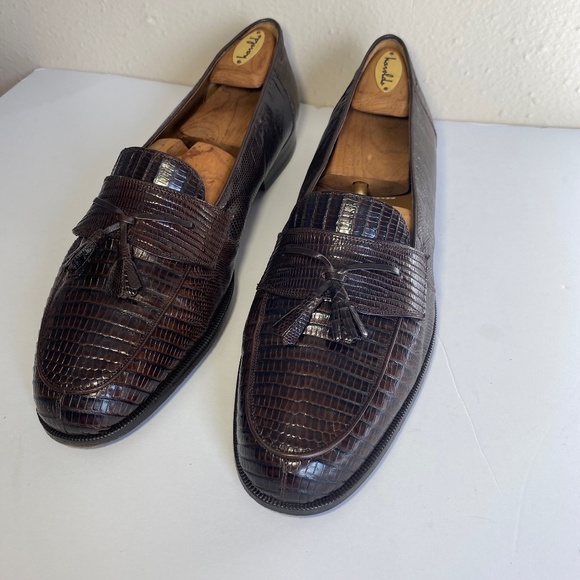 Mezlan Platinum Lizard Skin Tassel Men\'s Loafers main image 12